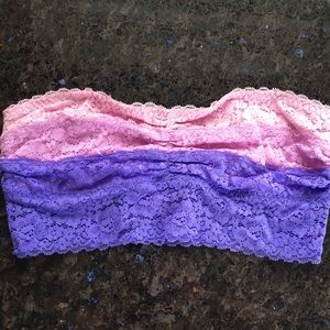 👄 Pink VS Lace Bandeau Bralette